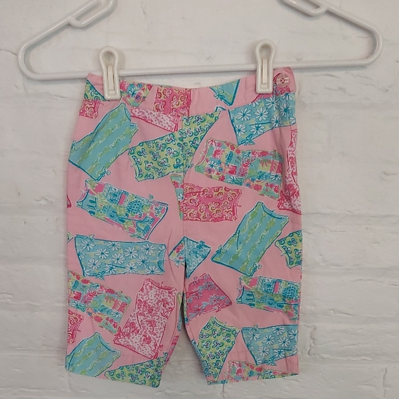 Lilly Pulitzer Pink and Blue Abstract Print Shorts - Picture 1 of 1